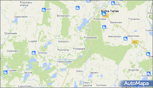 mapa Lizdejki, Lizdejki na mapie Targeo