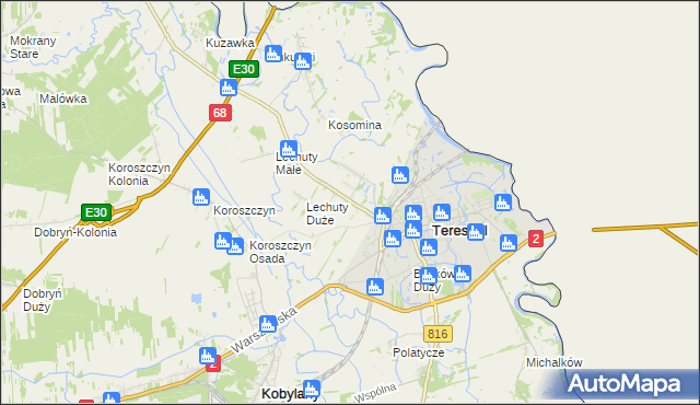 mapa Łobaczew Duży, Łobaczew Duży na mapie Targeo