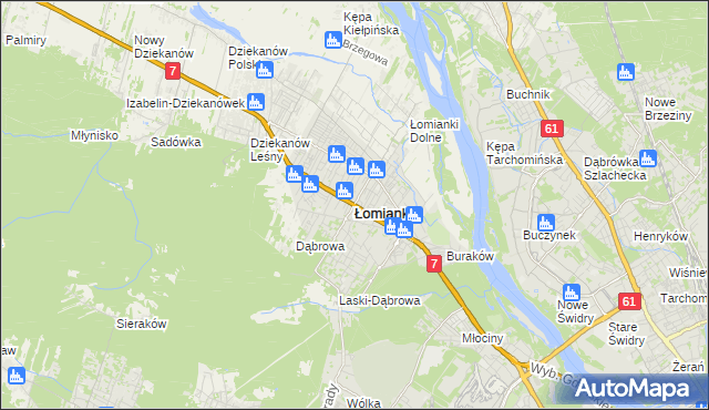 mapa Łomianki, Łomianki na mapie Targeo