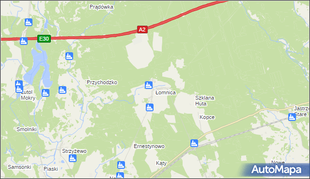 mapa Łomnica gmina Zbąszyń, Łomnica gmina Zbąszyń na mapie Targeo