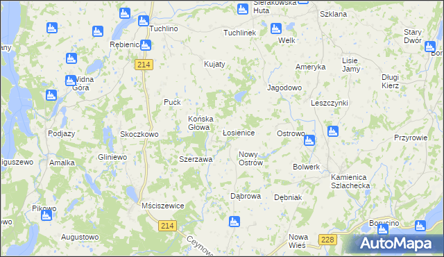 mapa Łosienice, Łosienice na mapie Targeo