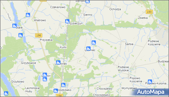 mapa Łosiniec gmina Skoki, Łosiniec gmina Skoki na mapie Targeo