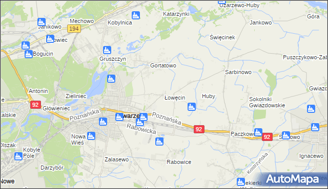 mapa Łowęcin, Łowęcin na mapie Targeo