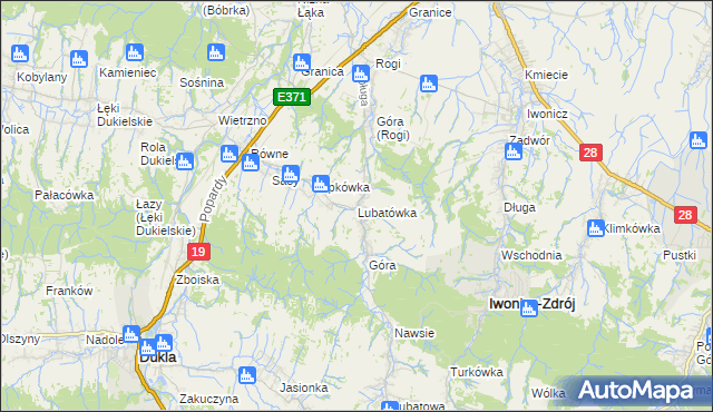 mapa Lubatówka, Lubatówka na mapie Targeo