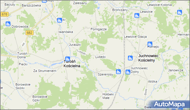 mapa Lubejki, Lubejki na mapie Targeo