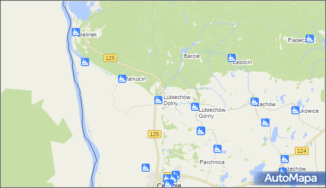 mapa Lubiechów Dolny, Lubiechów Dolny na mapie Targeo