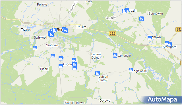 mapa Lubień Dolny, Lubień Dolny na mapie Targeo