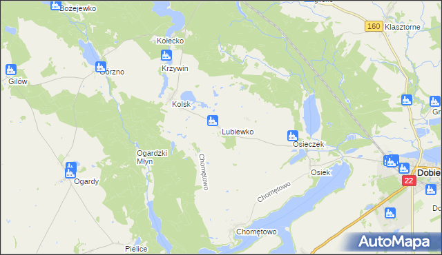 mapa Lubiewko, Lubiewko na mapie Targeo
