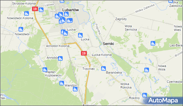 mapa Łucka-Kolonia, Łucka-Kolonia na mapie Targeo