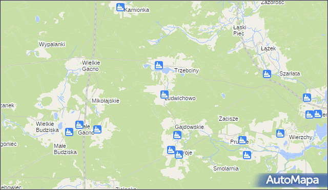 mapa Ludwichowo gmina Cekcyn, Ludwichowo gmina Cekcyn na mapie Targeo