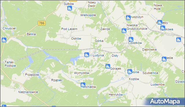 mapa Ludynia, Ludynia na mapie Targeo