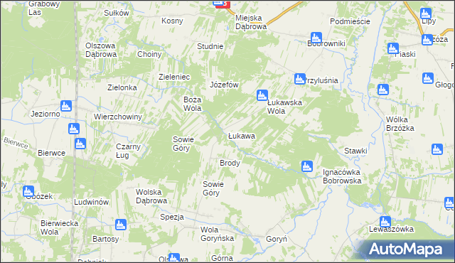 mapa Łukawa gmina Głowaczów, Łukawa gmina Głowaczów na mapie Targeo