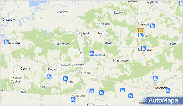 mapa Łukawica gmina Baranów, Łukawica gmina Baranów na mapie Targeo