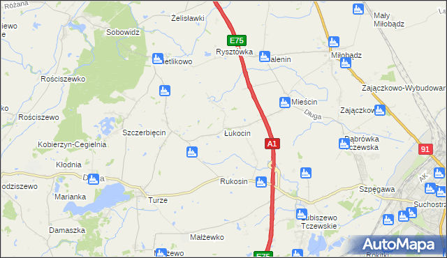 mapa Łukocin, Łukocin na mapie Targeo