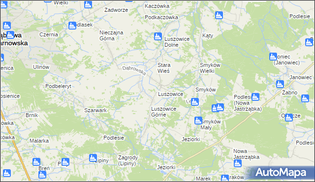 mapa Luszowice gmina Radgoszcz, Luszowice gmina Radgoszcz na mapie Targeo