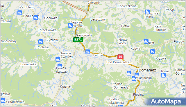 mapa Lutcza, Lutcza na mapie Targeo