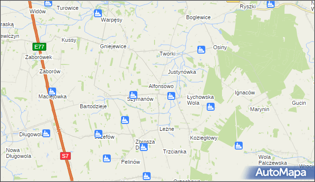 mapa Łychów, Łychów na mapie Targeo