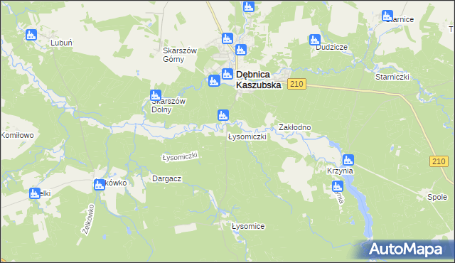 mapa Łysomiczki, Łysomiczki na mapie Targeo
