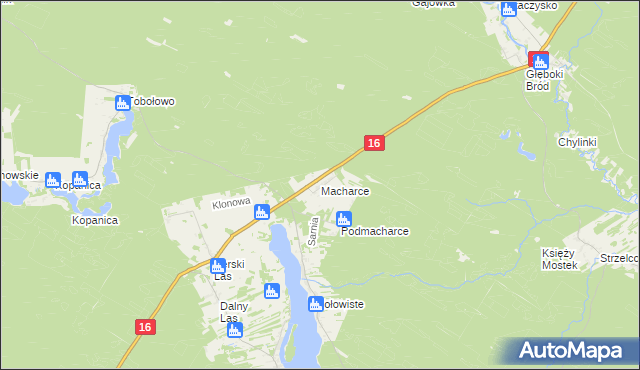mapa Macharce, Macharce na mapie Targeo