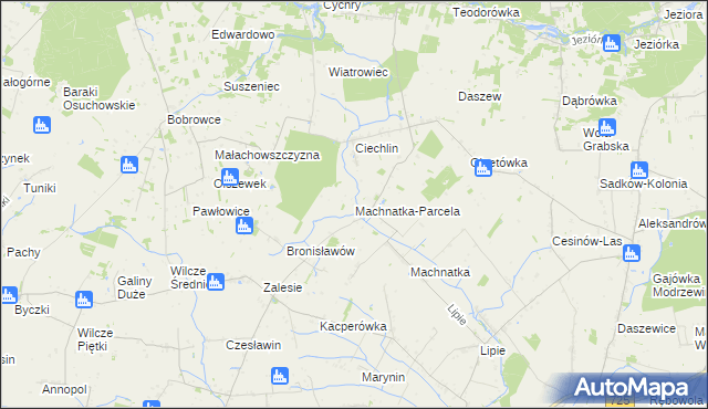 mapa Machnatka-Parcela, Machnatka-Parcela na mapie Targeo