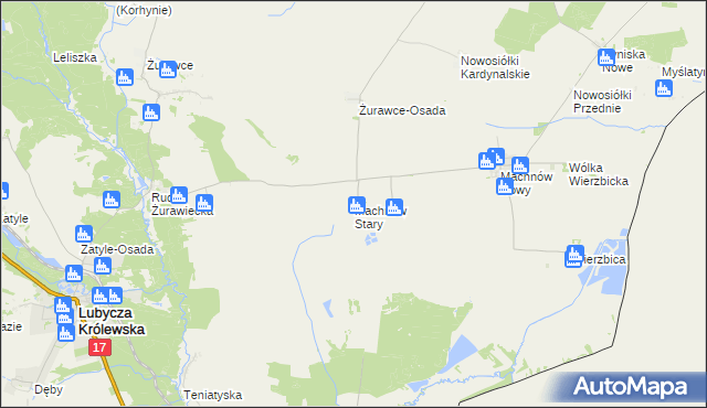 mapa Machnów Stary, Machnów Stary na mapie Targeo