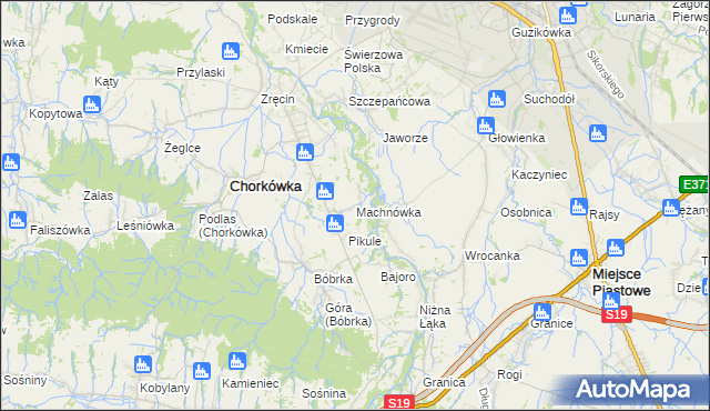 mapa Machnówka, Machnówka na mapie Targeo