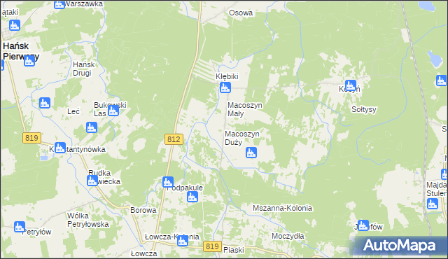 mapa Macoszyn Duży, Macoszyn Duży na mapie Targeo