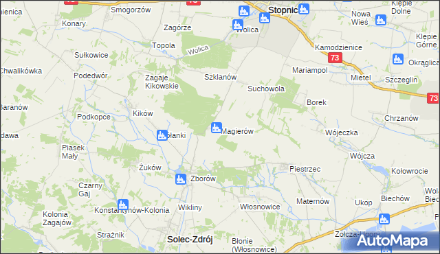 mapa Magierów gmina Solec-Zdrój, Magierów gmina Solec-Zdrój na mapie Targeo