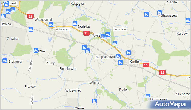 mapa Magnuszewice, Magnuszewice na mapie Targeo