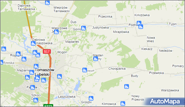 mapa Majdan Górny, Majdan Górny na mapie Targeo