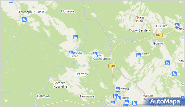 mapa Majdan Kasztelański, Majdan Kasztelański na mapie Targeo