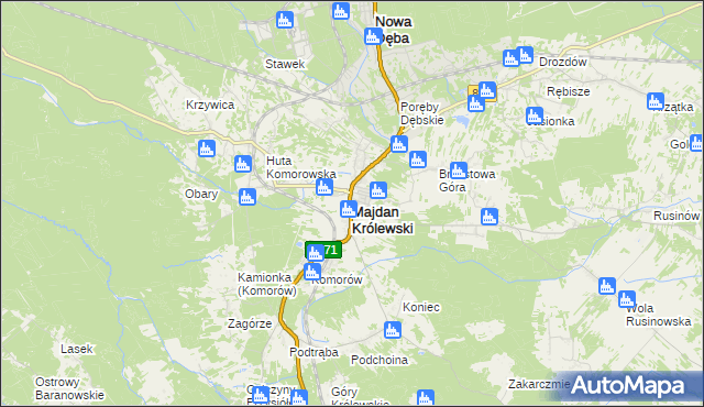 mapa Majdan Królewski, Majdan Królewski na mapie Targeo