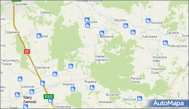 mapa Majdan Sitaniecki, Majdan Sitaniecki na mapie Targeo