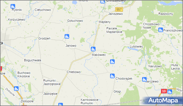 mapa Makówiec, Makówiec na mapie Targeo