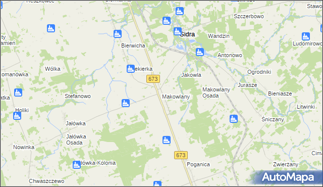 mapa Makowlany, Makowlany na mapie Targeo