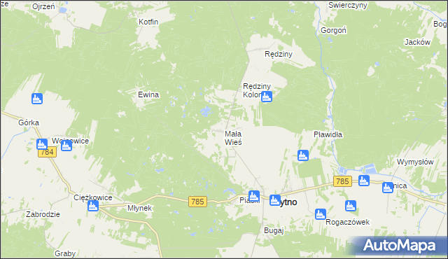 mapa Mała Wieś gmina Żytno, Mała Wieś gmina Żytno na mapie Targeo