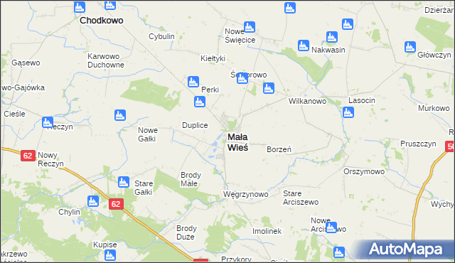 mapa Mała Wieś powiat płocki, Mała Wieś powiat płocki na mapie Targeo