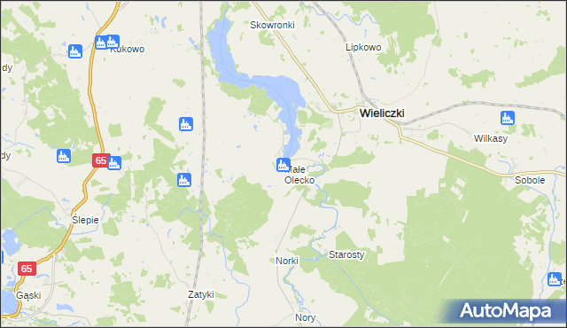 mapa Małe Olecko, Małe Olecko na mapie Targeo