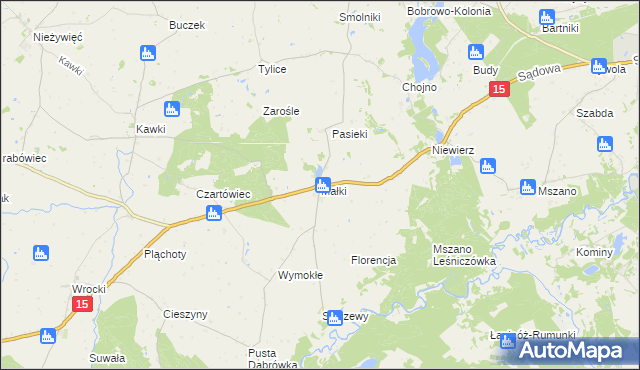 mapa Małki gmina Bobrowo, Małki gmina Bobrowo na mapie Targeo