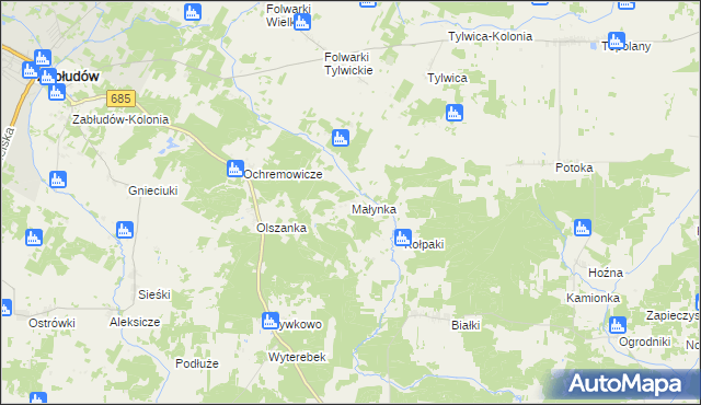 mapa Małynka, Małynka na mapie Targeo