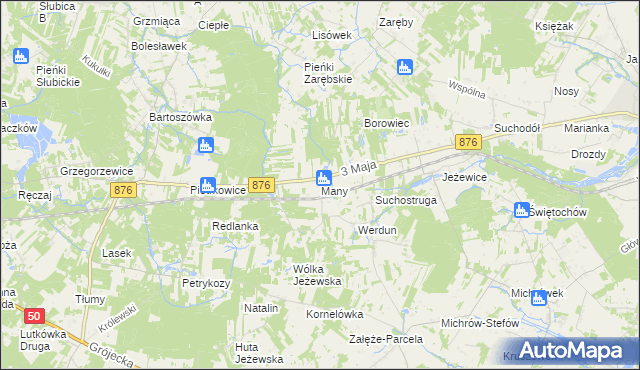 mapa Many, Many na mapie Targeo