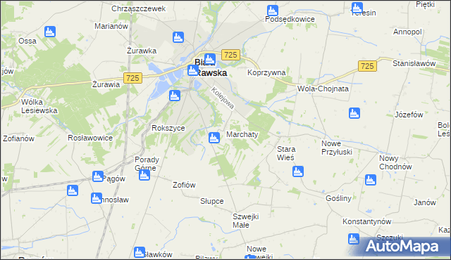 mapa Marchaty, Marchaty na mapie Targeo