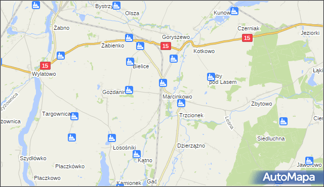 mapa Marcinkowo gmina Mogilno, Marcinkowo gmina Mogilno na mapie Targeo