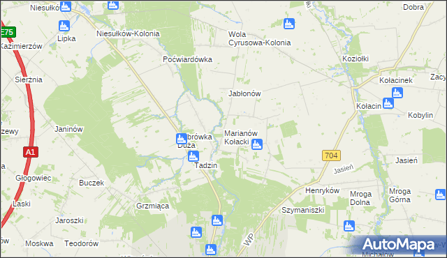 mapa Marianów Kołacki, Marianów Kołacki na mapie Targeo