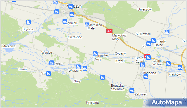 mapa Markotów Duży, Markotów Duży na mapie Targeo