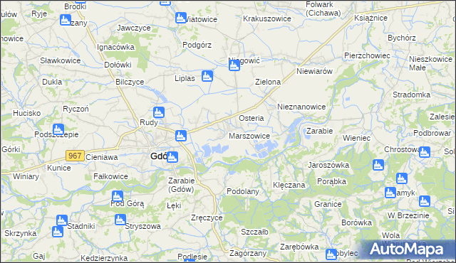 mapa Marszowice gmina Gdów, Marszowice gmina Gdów na mapie Targeo