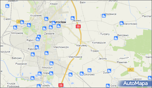 mapa Marulewy, Marulewy na mapie Targeo