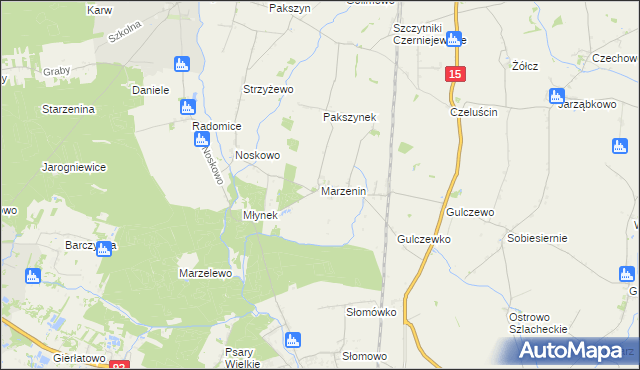 mapa Marzenin gmina Września, Marzenin gmina Września na mapie Targeo
