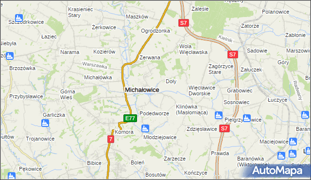 mapa Masłomiąca, Masłomiąca na mapie Targeo