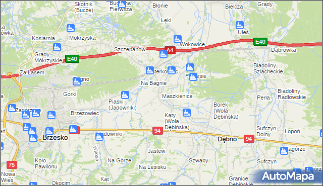 mapa Maszkienice, Maszkienice na mapie Targeo